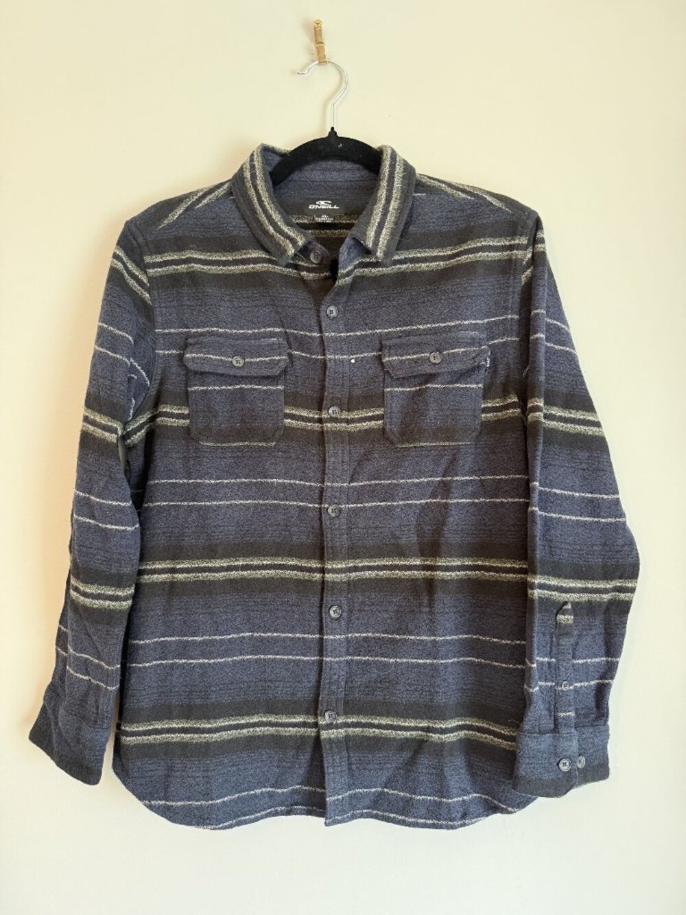 NWT ONeil Kids Suds Flannel Button Up Shirt Blue Size XL $50 [jb]